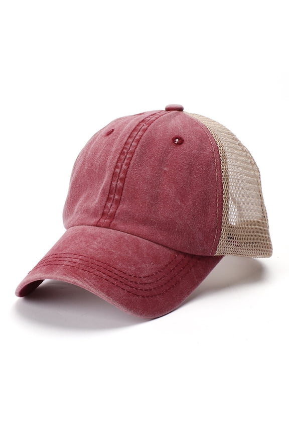 Baseball Hats for Women Unisex Outdoor Cotton High Quality Embroidered Mesh Caps Adjustable Summer Hats Wine