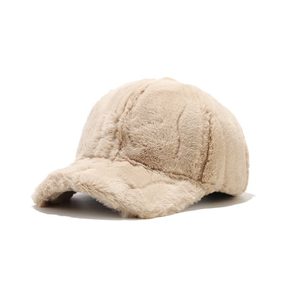 TANGNADE Baseball Hats for Women Warm Winter Plush Cap Men Teddy Wool Faux Lambswool Summer Hats Khaki