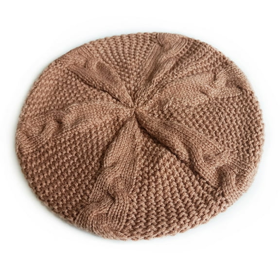 TANGNADE Beanie for Women Lady Knitted Wool Beret Braided Baggy Crochet Hat Winter Ski Cap Summer Hats Coffee