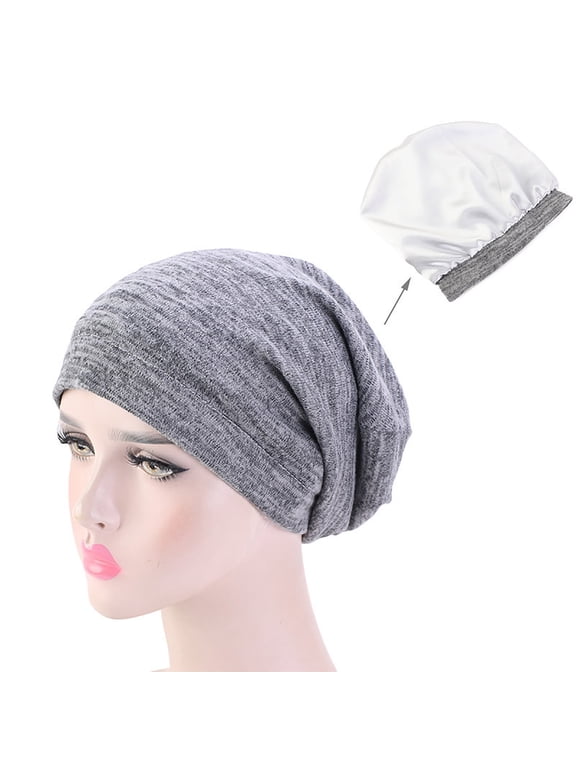 Beanie for Women Soft Slouchy Cap Lightweight Hipster Hat Summer Breathable Faux Sleeping Thin Chemo Summer Hats Dark Gray