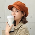 thumbnail image 1 of TANGNADE Beret Hats for Women Ladies Hat Autumn And Winter Warm Fashion Wool Painter Dome Trend Summer Hats Orange, 1 of 4