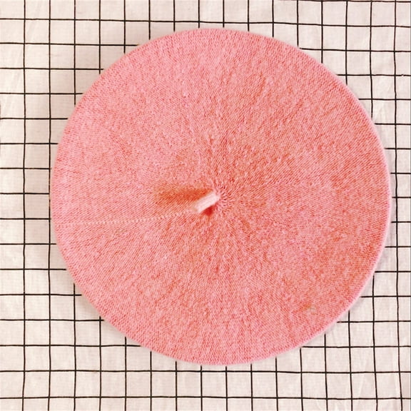 TANGNADE Beret Hats for Women Ladies Solid Color Imitation Wool Bud Hat Painter Summer Hats Pink