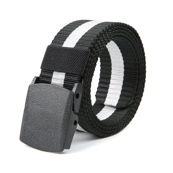 TANGNADE Canvas Belt Men Mens Adult Unisex Military Quick Release Buckle Outer Men's Outdoor Training Belt Black