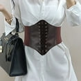 thumbnail image 1 of TANGNADE Corset Belt For Women Retro Wide Belts Elastic Waist Tied Belt Coffee, 1 of 6