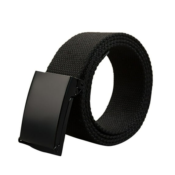 TANGNADE Elastic Belts For Women Fashion Belt Buckle Nylon Fans Automatic Men Canvas Belt Black