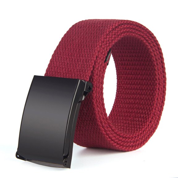 TANGNADE Elastic Belts For Women Men Fashion Waist Belt Narrow Stretch Dress Pants Buckle Canvas Waistband Belt Red