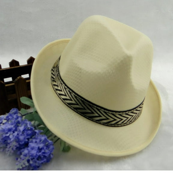 TANGNADE Fedora Hats for Women Men Hat Breathable Soft Cool Jazz Summer Outdoor Beach Sun Cap Summer Hats Beige