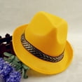 thumbnail image 1 of TANGNADE Fedora Hats for Women Men Hat Breathable Soft Cool Jazz Summer Outdoor Beach Sun Cap Summer Hats Yellow, 1 of 3