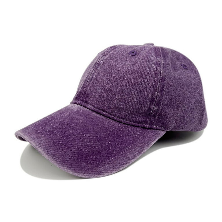 TANGNADE Fitted Hats for Men Visors Custom Large Scalesun Hats Baseball Hat Solid Color Adjustable Outdoor Sport Hat Washed Baseball Cap Washed Baseball Cap Purple Walmart