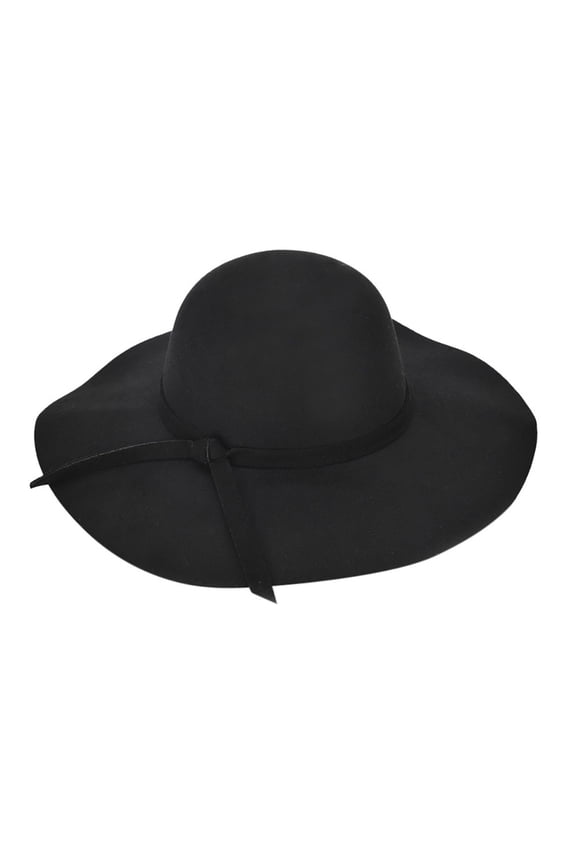 Floppy Hats for Women Fashion Ladies Wide Brim Wool Felt Bowler Beach Hat Sun Cap Summer Summer Hats Black
