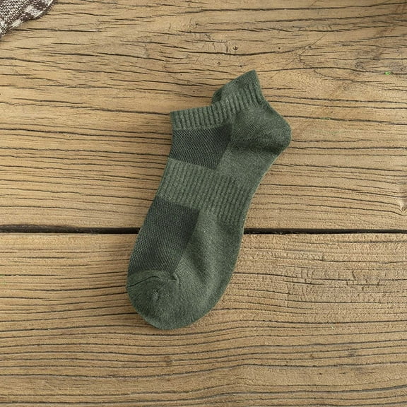 TANGNADE Mens Ankle Socks Men's Thin Breathable And Sweat Absorbing Low Top Summer Shallow Mouth Cotton Socks Army Green