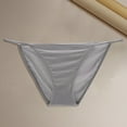 thumbnail image 1 of TANGNADE Panties for Women Solid Color Low Rise String Bikini Panty Stretch Briefs Underwear Grey, 1 of 4