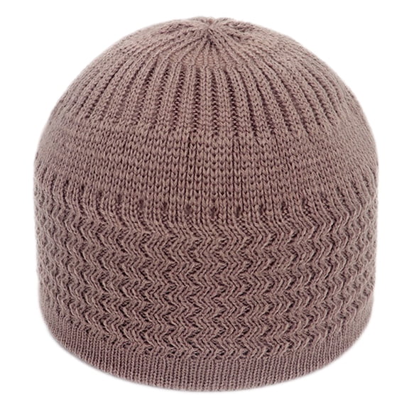 TANGNADE Skull Caps for Men Unisex Fashion Keep Warm Winter Hats Knitted Wool Hemming Hat Summer Hats Brown