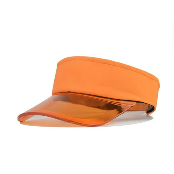 TANGNADE Sun Hats for Women Fashion Solid Color Protection Topless Transparent Baseball Visor Cap Summer Hats Orange