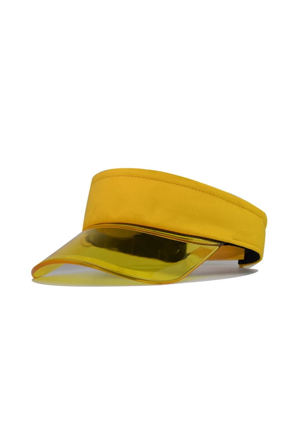 Sun Hats for Women Fashion Solid Color Protection Topless Transparent Baseball Visor Cap Summer Hats Yellow
