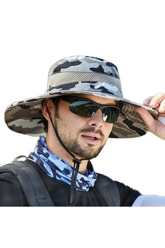 Sun Hats for Women Long Large Wide Brim Mesh Hat Men Outdoor Sports Bucket Cap Hiking Summer Hats Beige