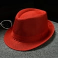 thumbnail image 1 of TANGNADE Sun Hats for Women Men And Retro Jazz Hat Soild British Travel Summer Hats Watermelon Red, 1 of 3