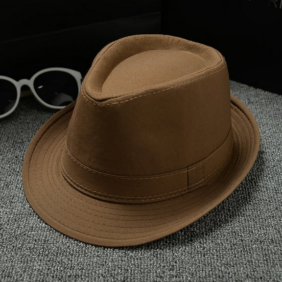 TANGNADE Sun Hats for Women Men And Unisex Jersey British Style Solid Color Jazz Hat Summer Hats Coffee