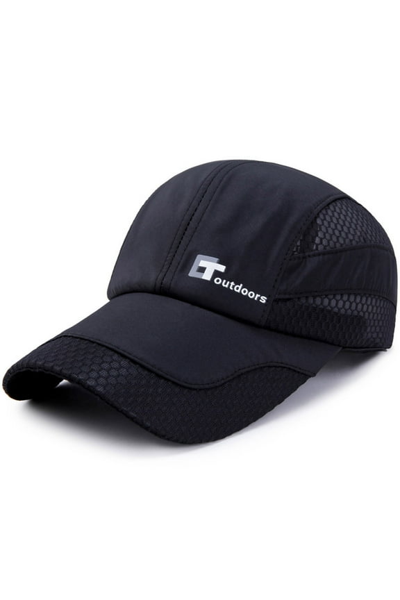 Sun Hats for Women Men Solid Cap Mesh Quick Drying Adjustable Breathable Sport Outdoor Protection Baseball Summer Hats Black