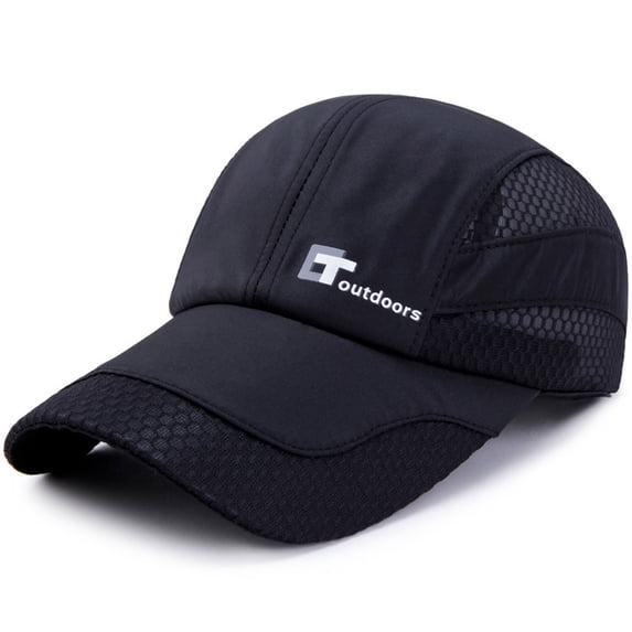 TANGNADE Sun Hats for Women Men Solid Cap Mesh Quick Drying Adjustable Breathable Sport Outdoor Protection Baseball Summer Hats Black