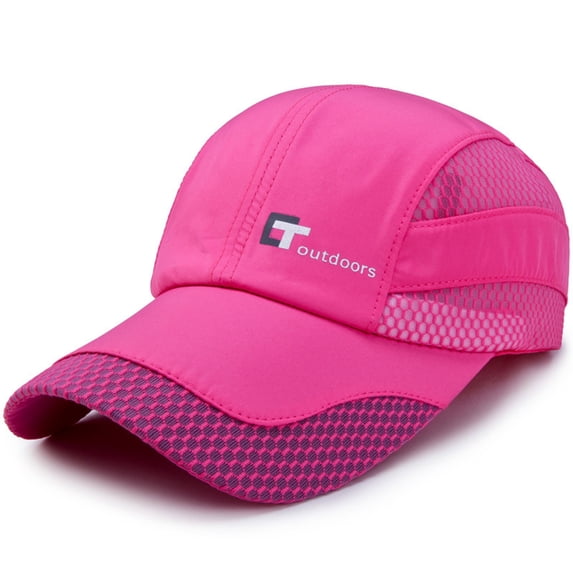 TANGNADE Sun Hats for Women Men Solid Cap Mesh Quick Drying Adjustable Breathable Sport Outdoor Protection Baseball Summer Hats Hot Pink