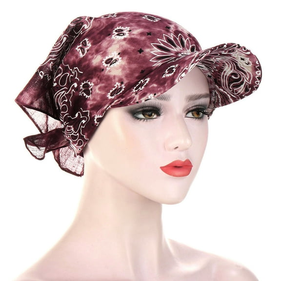 TANGNADE Sun Hats for Women Printing Protection Cap Head Hat Summer Hats Coffee