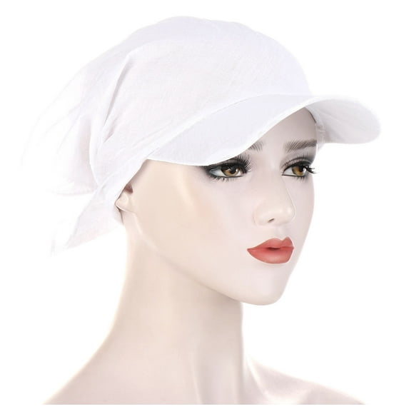 TANGNADE Sun Hats for Women Printing Protection Cap Head Hat Summer Hats White