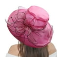 thumbnail image 1 of TANGNADE Sun Hats for Women Vintage Floral Mesh Hat Beach With Summer Hats Hot Pink, 1 of 4