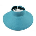 thumbnail image 1 of TANGNADE Sun Hats for Women Visor Wide Brim Roll Up Ponytail Summer Beach Hat UPF Packable Foldable Travel Summer Hats Blue, 1 of 4