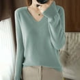 thumbnail image 1 of TANGNADE Sweatshirt for Women Light Sweaters for Women Long Sleeve Crew Neck Lightweight Soft Knitted Pullover Knitted Blouse Green L, 1 of 7