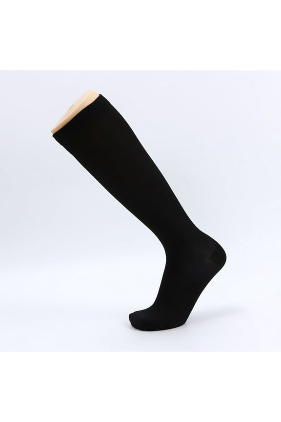 Thigh High Compression Socks Women 1Pair Unisex Long Men Pure Color Leg Athletic Socks Black