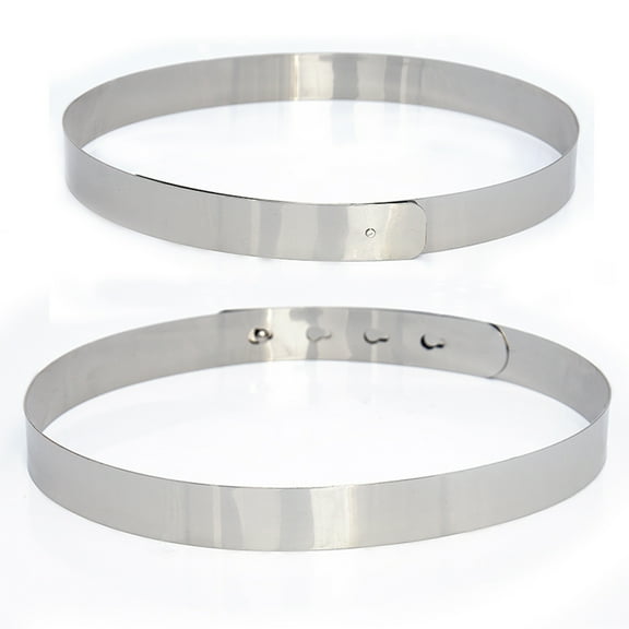 TANGNADE Thin Belts For Women Skinny Metal Slim Fit Chain Gold Silver Stretch Fashion Dress Belt Silver