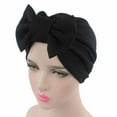 thumbnail image 1 of TANGNADE Turbans for Women Bow Cancer Chemo Hat Beanie Scarf Turban Head Wrap Cap Summer Hats Black, 1 of 2