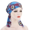 thumbnail image 1 of TANGNADE Turbans for Women Casual Floral Printed Head Hat Cap Headwear Muslim Turban Summer Hats Blue, 1 of 3