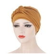 thumbnail image 1 of TANGNADE Turbans for Women Chemo Cancer Head Hat Cap Ethnic Bohemian Pre-Tied Twisted Braid Hair Cover Wrap Turban Headwear Summer Hats Yellow, 1 of 2