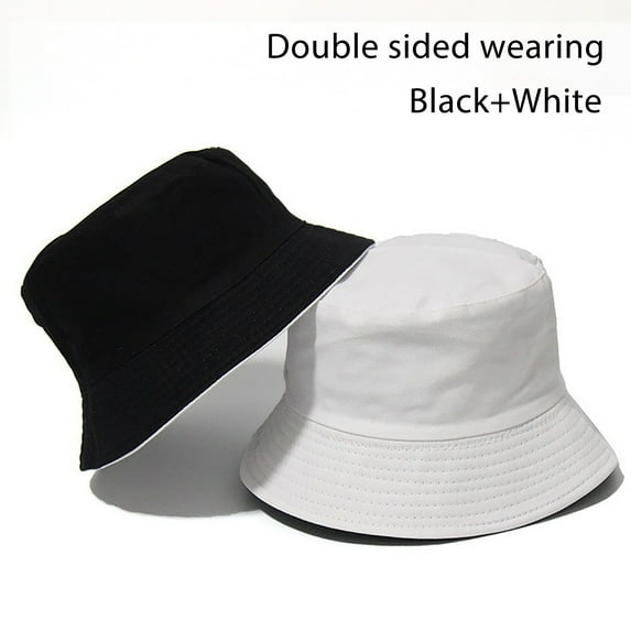 TANGNADE Visor Hats for Women Double Wearing Fisherman Hat Male Korean Version Simple Casual Solid Color Light Plate Couple Summer Hats White