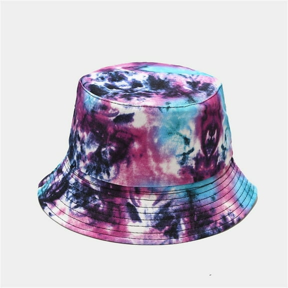 TANGNADE Visor Hats for Women Male's And Female's Casual Fisherman's Hat 3D Printed Pattern Tie Dye Double Basin Outdoor Summer Hats Navy