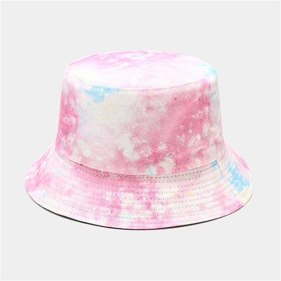 TANGNADE Visor Hats for Women Male's And Female's Casual Fisherman's Hat 3D Printed Pattern Tie Dye Double Basin Outdoor Summer Hats Pink