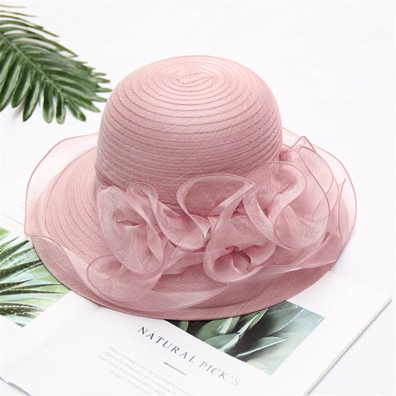 TANGNADE Visor Hats for Women Party Wedding Tea Fascinator Women's Hat Bridal Baseball Caps Summer Hats Pink