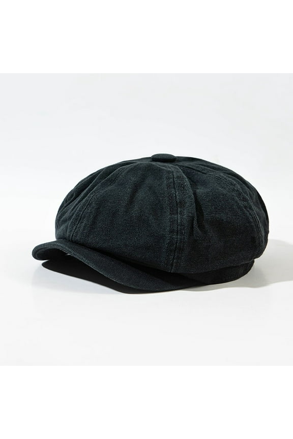 Visor Hats for Women Unisex 8 Panel Denim Newsboy Cap Boy Fiddler Cabbie Artist Painter Flat Beret Hat Summer Hats Black