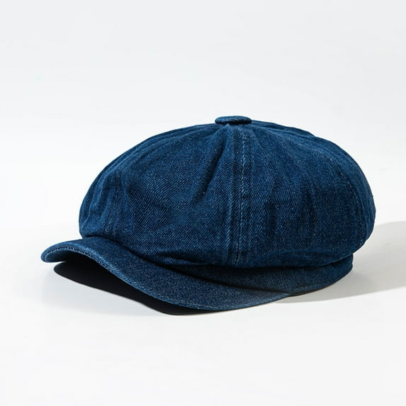 TANGNADE Visor Hats for Women Unisex 8 Panel Denim Newsboy Cap Boy Fiddler Cabbie Artist Painter Flat Beret Hat Summer Hats Blue