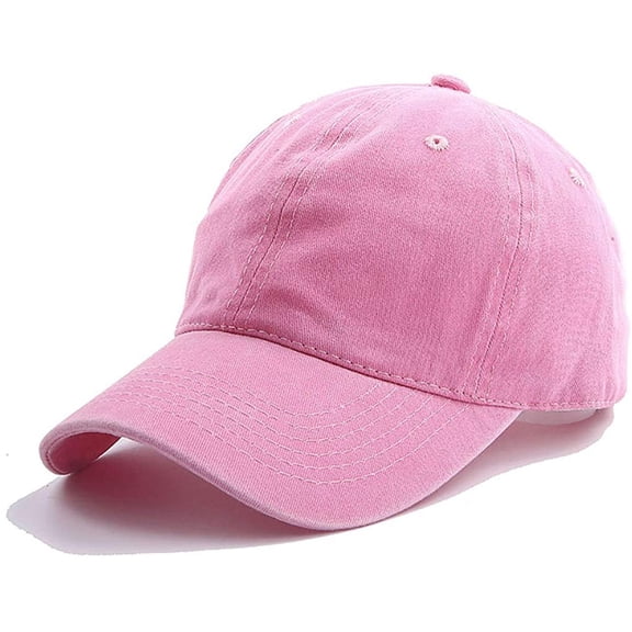 TANGNADE Visor Hats for Women Unisex Children Casual Solid Baseball Hat Adjustable Washed Cap Summer Hats Pink