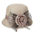 thumbnail image 1 of TANGNADE Visor Hats for Women Vintage Flowers Bucket Cloche Bowler Hat Church Wedding Dress Fascinator Winter Fedoras Summer Hats Khaki, 1 of 4