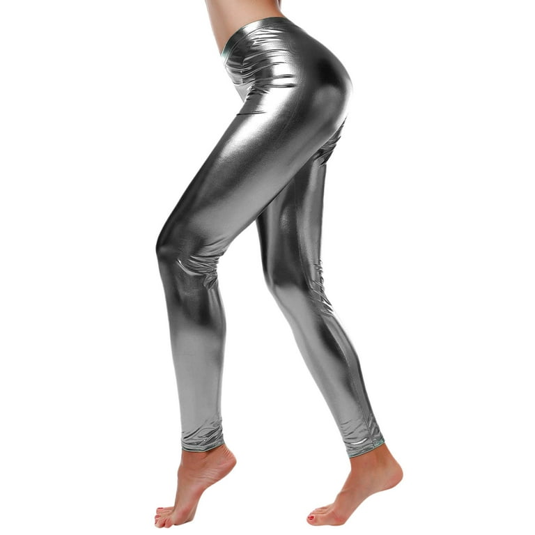 Metallic Shiny Leggings  Wet look leggings, Metallic leggings