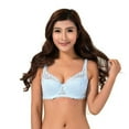thumbnail image 1 of TANGNADE Women Push up Deep V Ultrathin Underwire Padded Lace Brassiere Bra LB 32B/70B, Blue 32B, 1 of 9