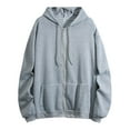 thumbnail image 1 of TANGNADE Women Winter Warm Fashion Long Sleeve Loose Solid Color Hooded Zipper Pocket Sweatershirt Coat, Gray M, 1 of 2