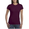 thumbnail image 1 of TANGNADE Women's Basic Cotton Crew Neck Slim Fit Tee Tunic Length T Shirt, Red S, 1 of 3