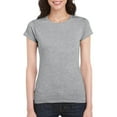 thumbnail image 1 of TANGNADE Women's Basic Solid Color Cotton Crew Neck Slim Fit Tunic Short Sleeve T Shirt, A Simple Cotton Soft T-Shirt for Outdoor Grey XXL, 1 of 4