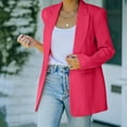 thumbnail image 1 of TANGNADE Women's Casual Light Weight Thin Jacket Slim Coat Long Sleeve Blazer Office Business Coats, Pink L, 1 of 9