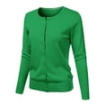 thumbnail image 1 of TANGNADE Women's V Neck Cardigan Sweater Plus Jacket Solid Color Knitted, Green XL, 1 of 5